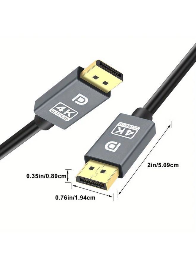 DisplayPort Cable 10ft Gold Plated Aluminum Alloy for Gaming Monitor PC Laptop - Image 2